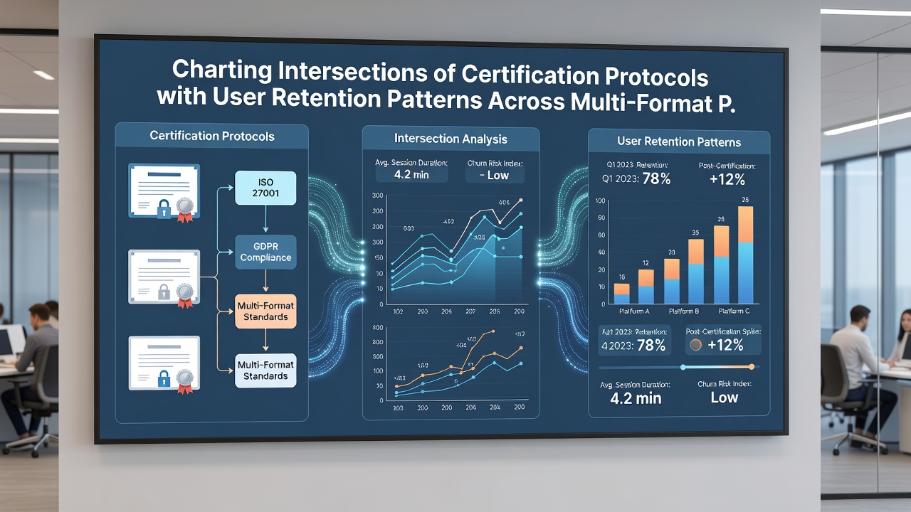 Retention analytics dashboard displaying engagement metrics for certified multi-format portable systems