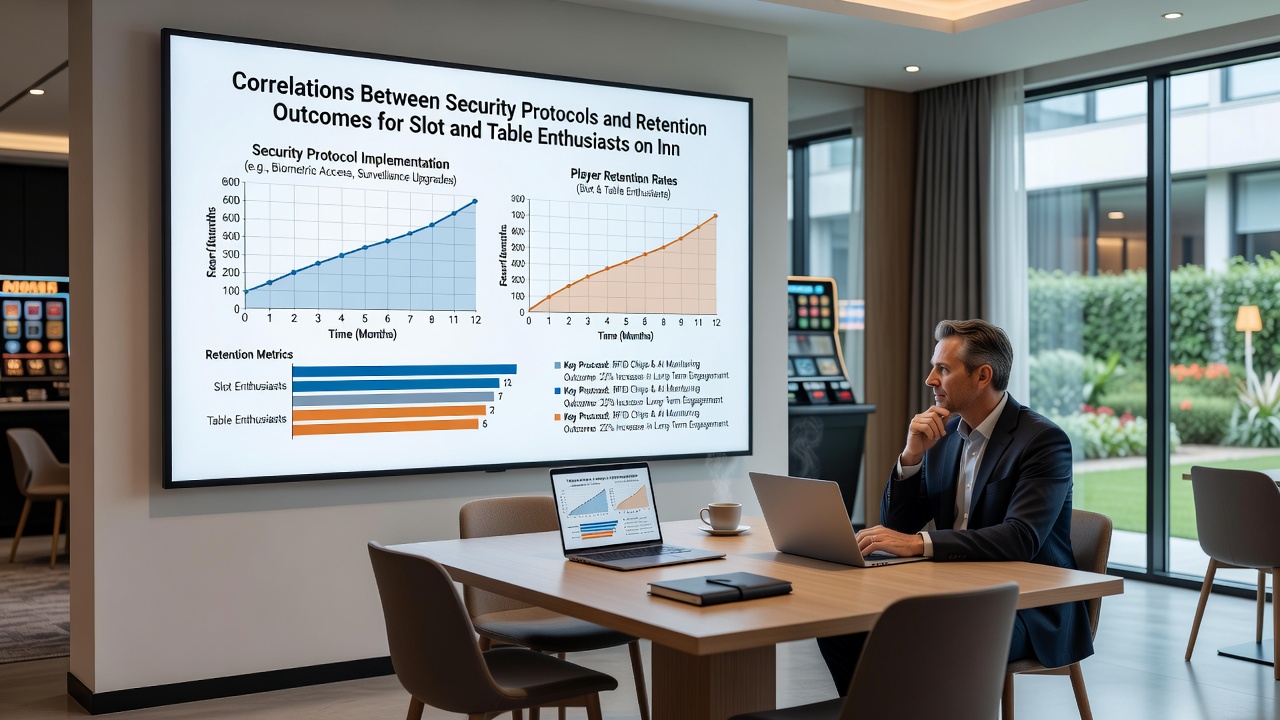 Data visualization of retention metrics linked to security protocol strength in online gaming