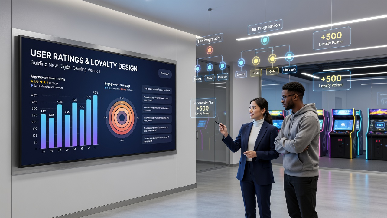 Analytics dashboard displaying loyalty structure updates based on aggregated user ratings and retention data
