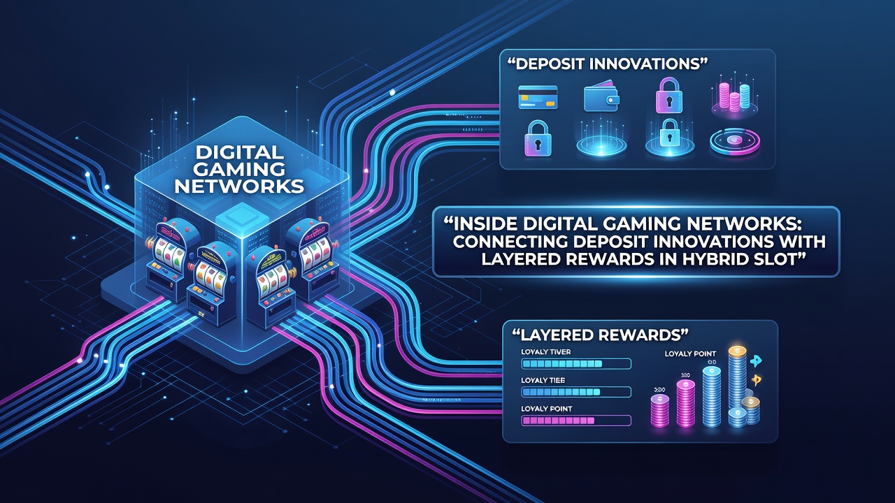 Mobile interface displaying layered rewards connected to deposit options in hybrid slot and dealer games