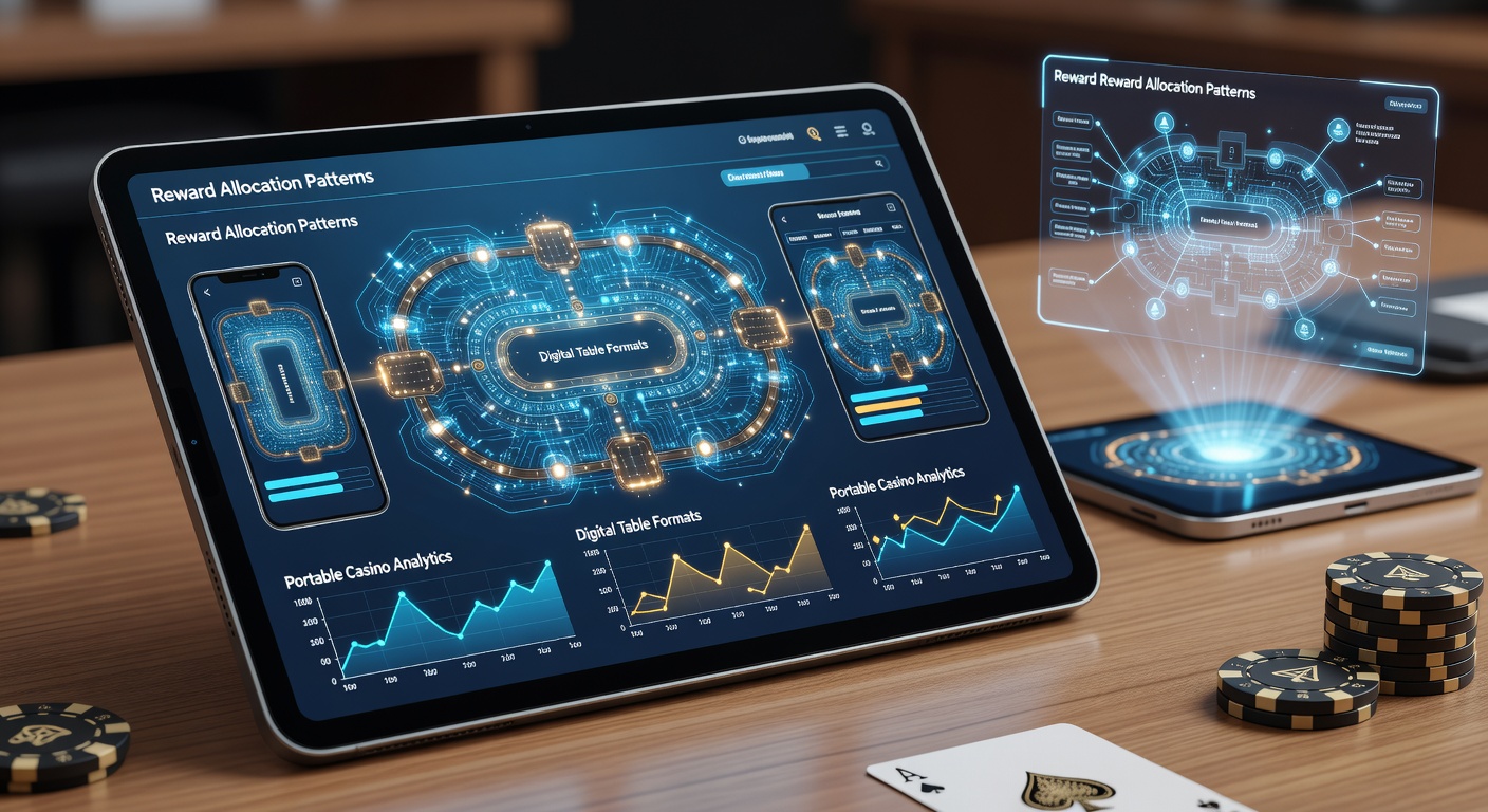 Analytics dashboard illustrating reward allocation trends across mobile table game sessions